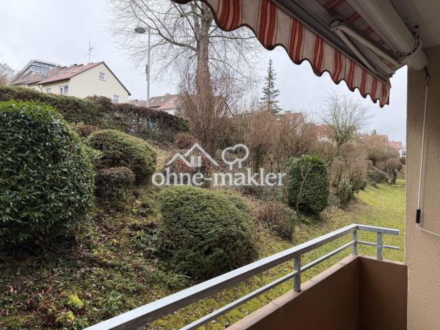 Blick vom Balkon ins Grüne