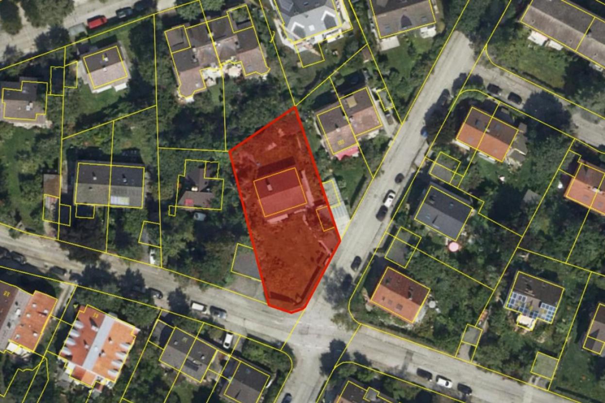 Grenzeinzeichung und Umgebungsbebauung