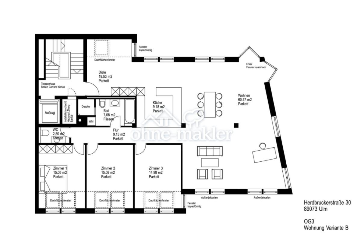 Grundriss Wohnungsentwurf