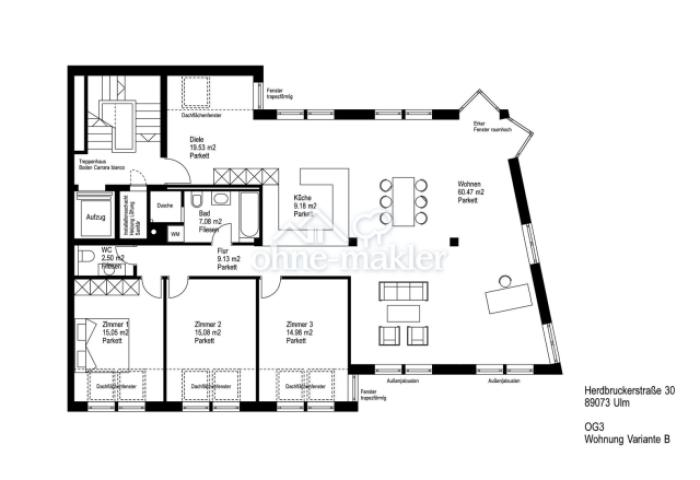 Grundriss Wohnungsentwurf