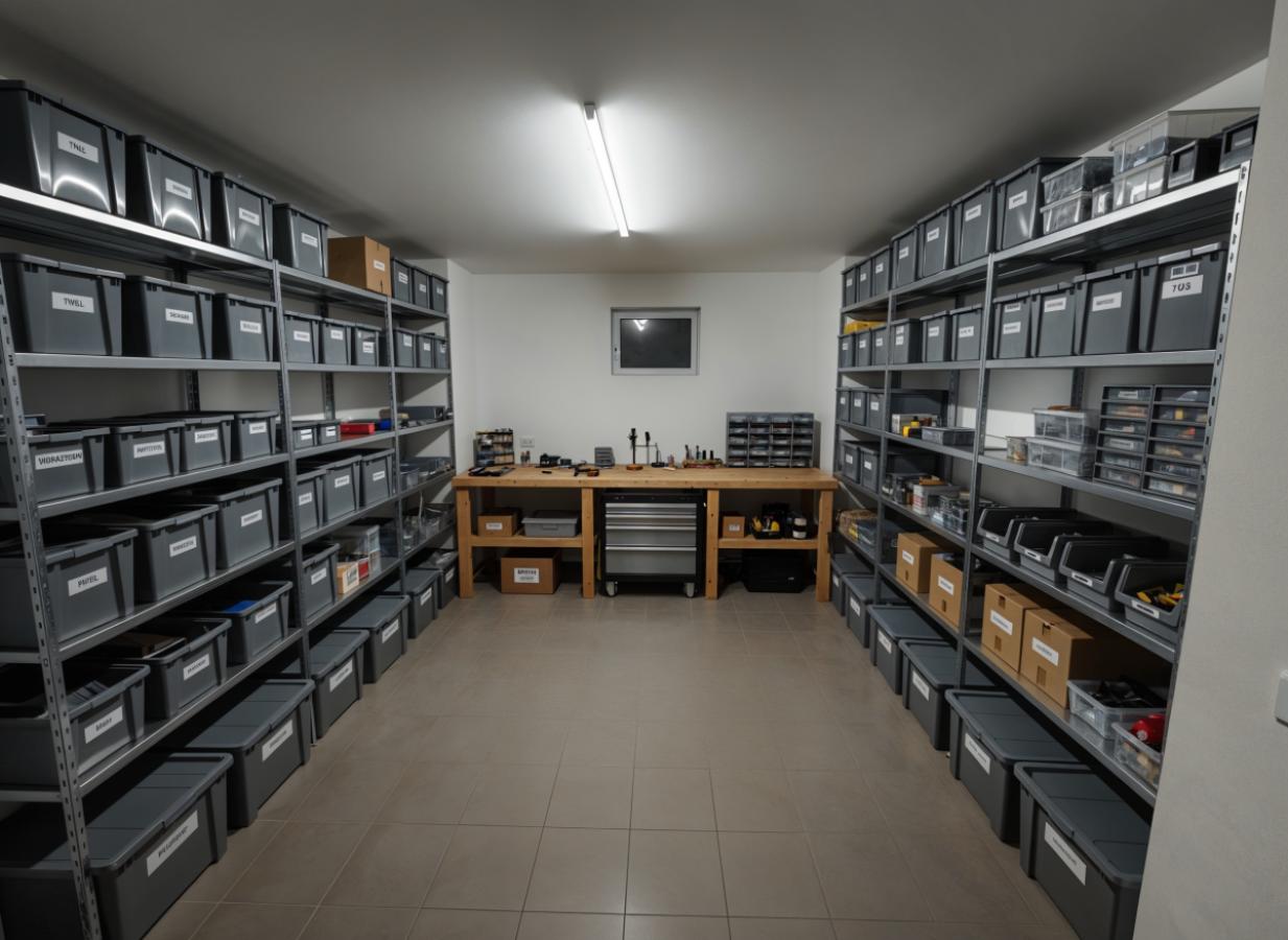 Lagerraum virtuell möbliert