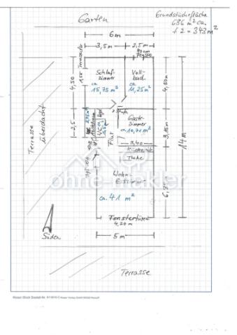 Grundriss Bungalowhälfte 1. WE