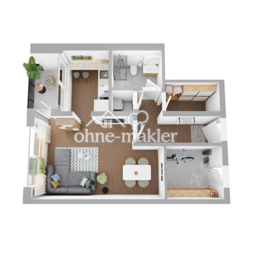 1 Zim. Wohnung Grudriss