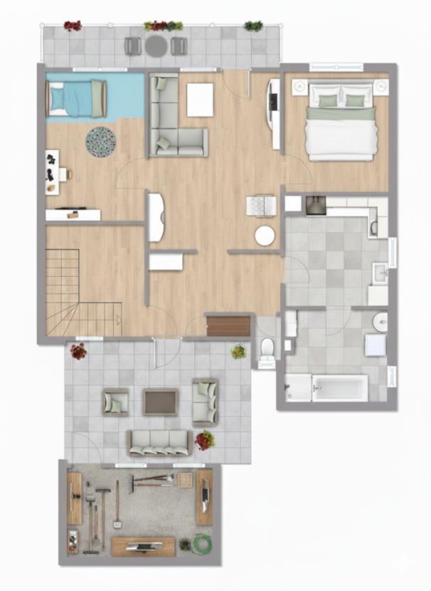Grundriss EFH 1/2