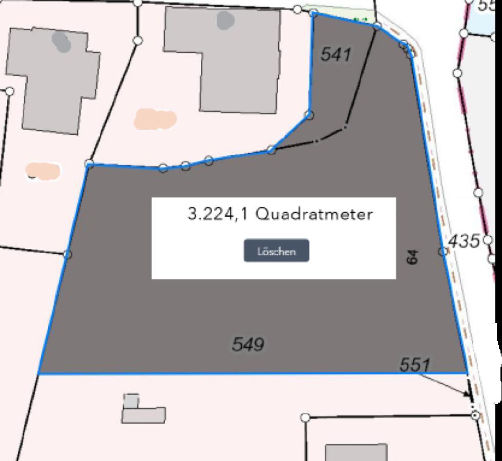 beispielhafte Grundstücksteilung