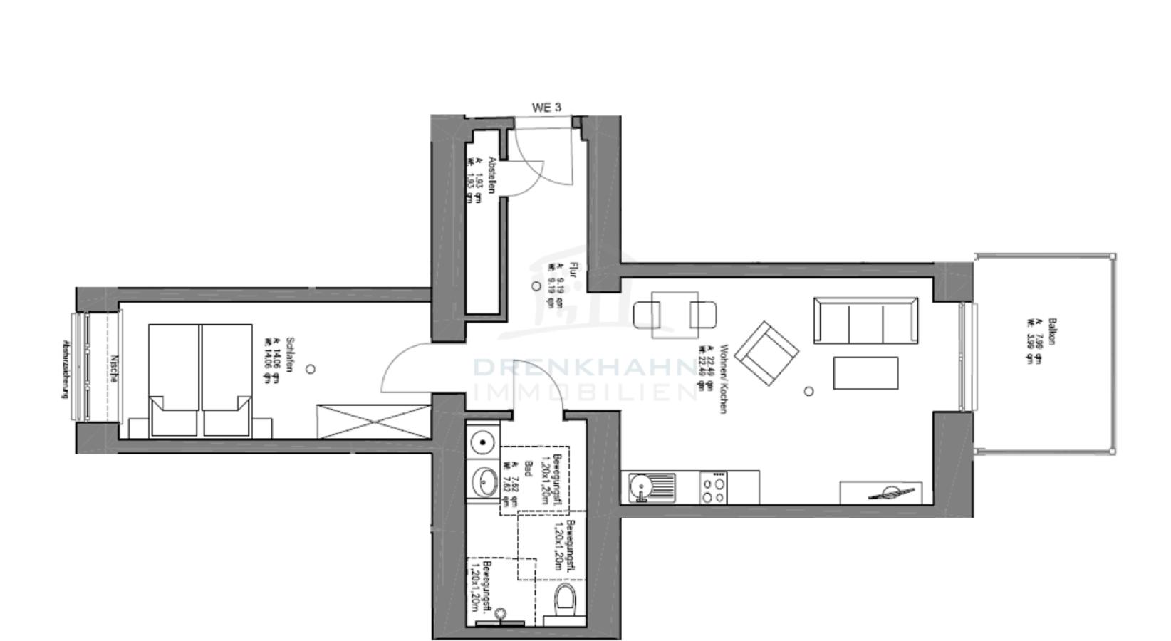 Grundriss WE3 Dr.Külz Straße