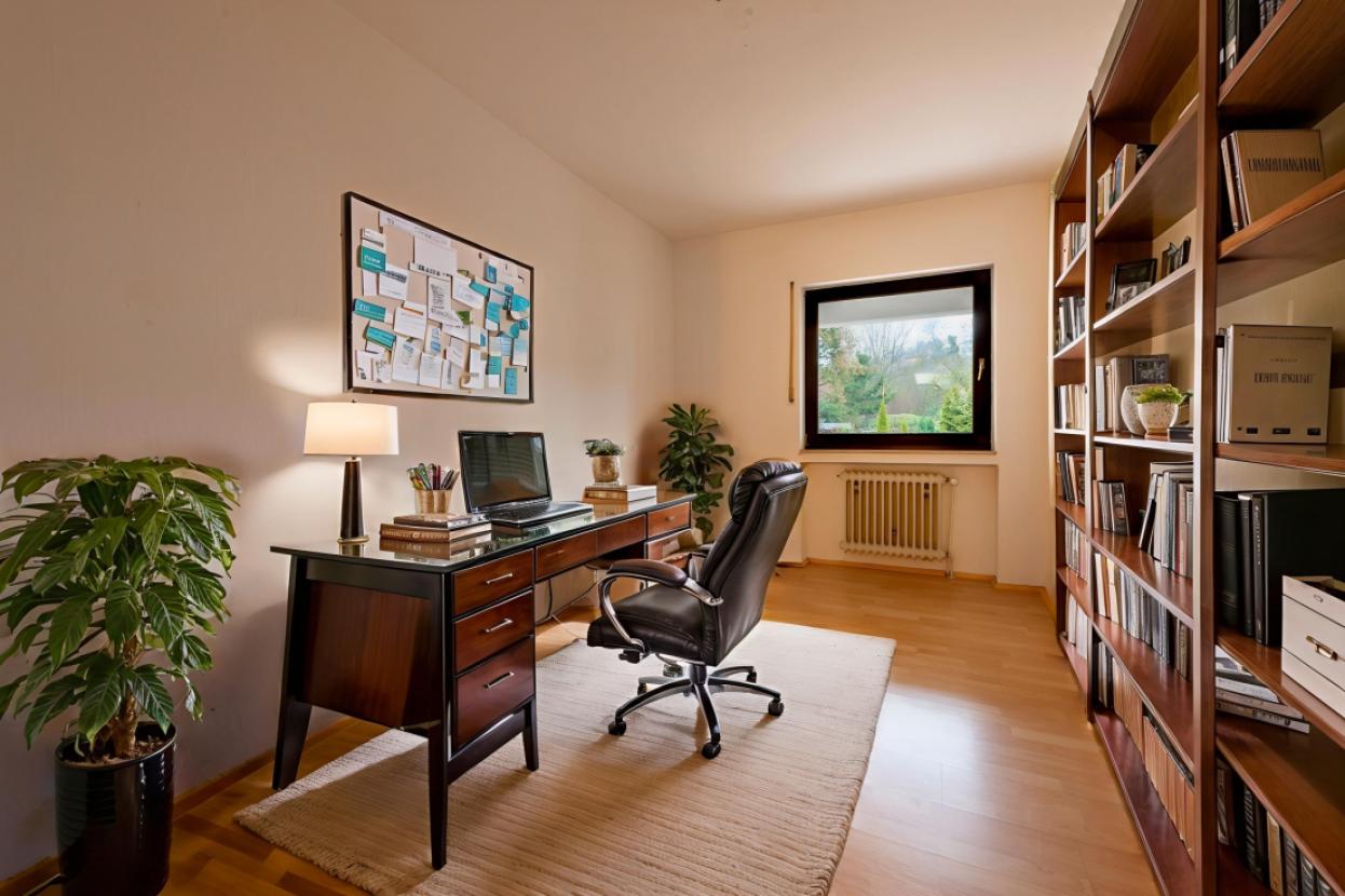 Ansicht Arbeitszimmer (Beispiel-Möblierung)