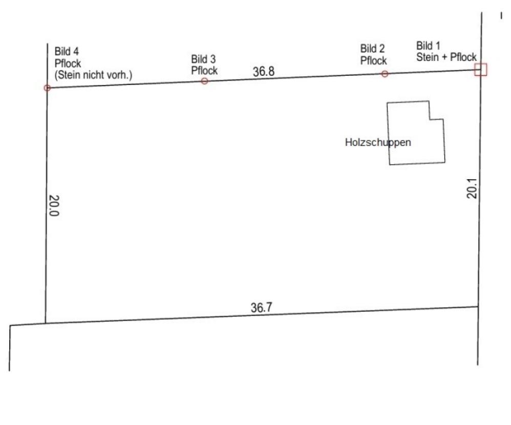 Masse des Grundstücks
