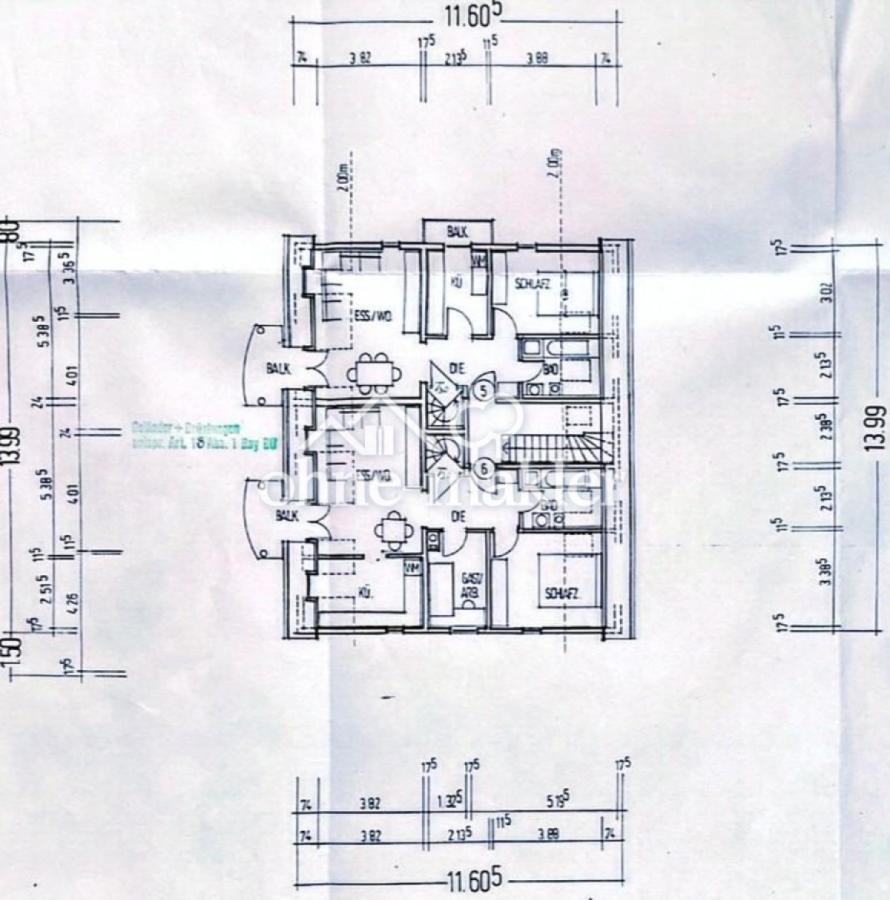 Grundriss nach Bauplan alt
