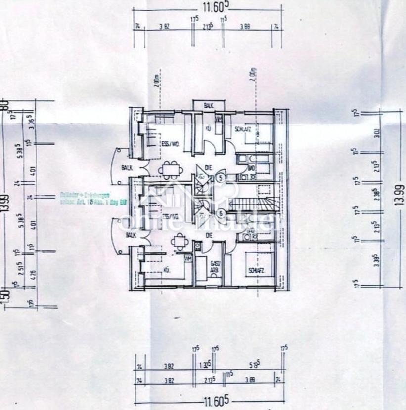 Grundriss nach Bauplan alt