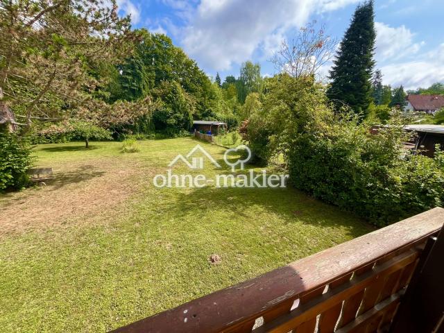 Blick von Terrasse in Garten