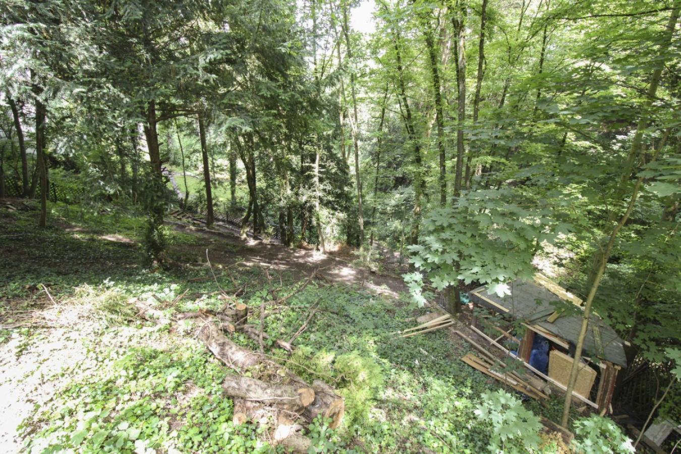 Blick runter zum Grundstück