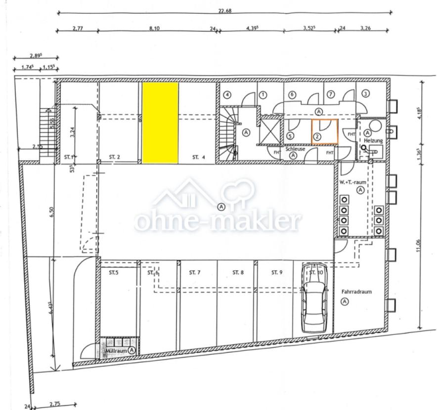 Grundriss Tiefgarage & Abstell