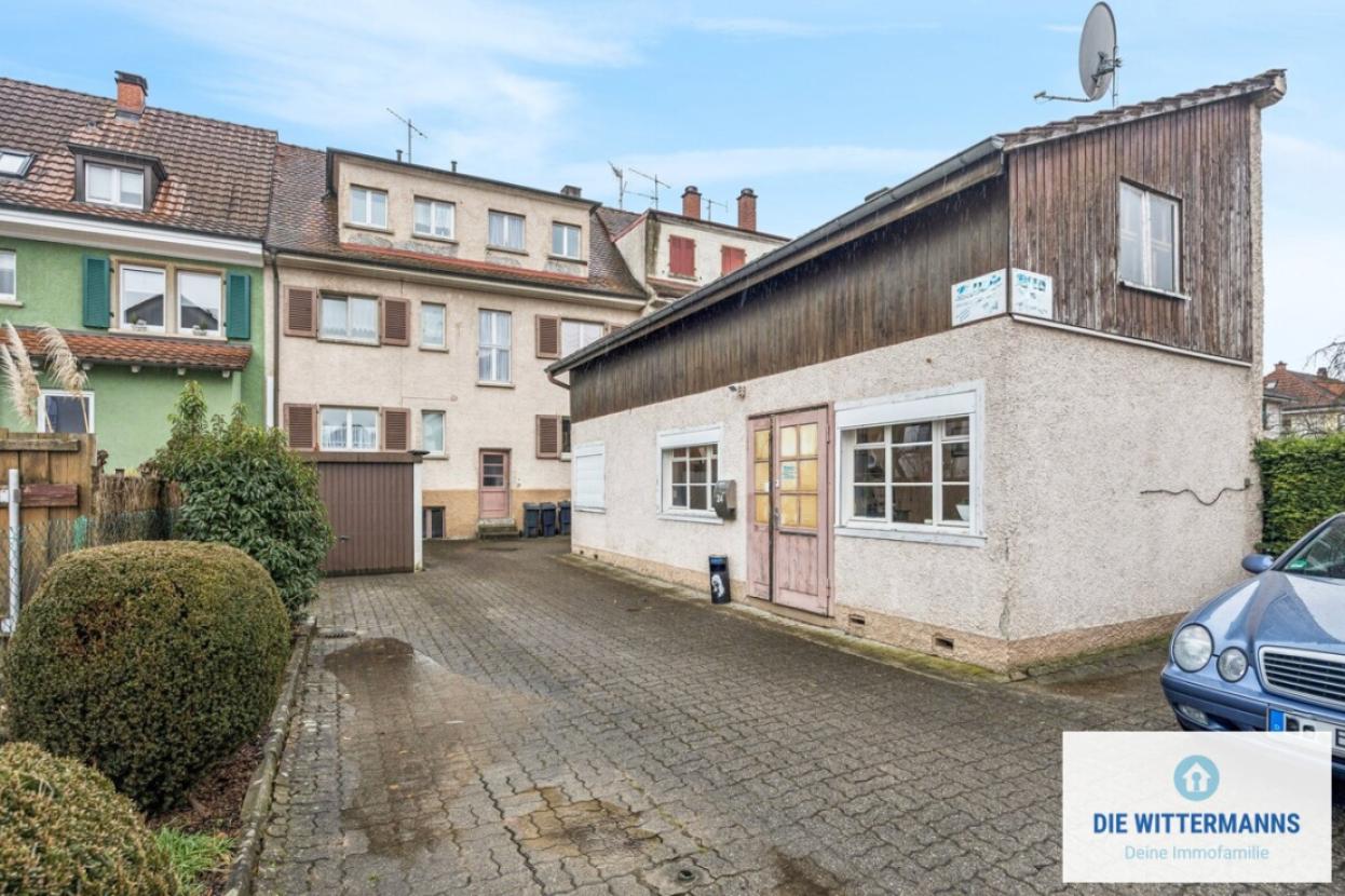 Hausansicht von hinten incl. Werkstattgebäude