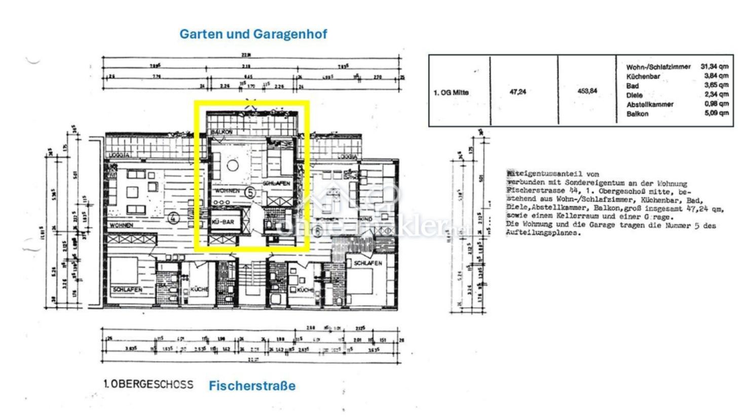 Grundriss und Fächen