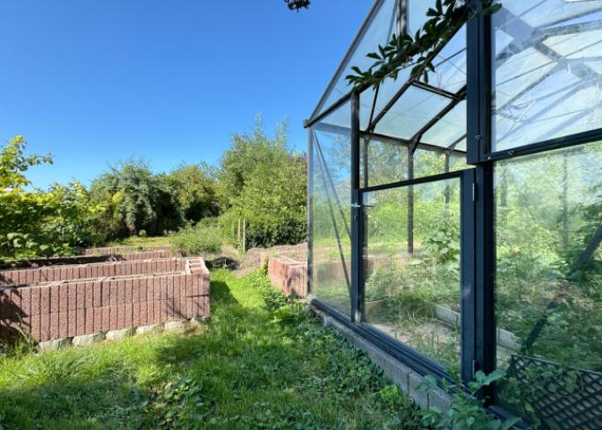 Gemüsegarten mit Gewächshaus