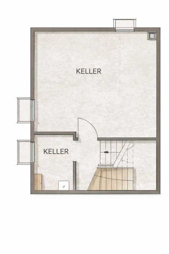 Kellergeschoss mit Abstellräumen