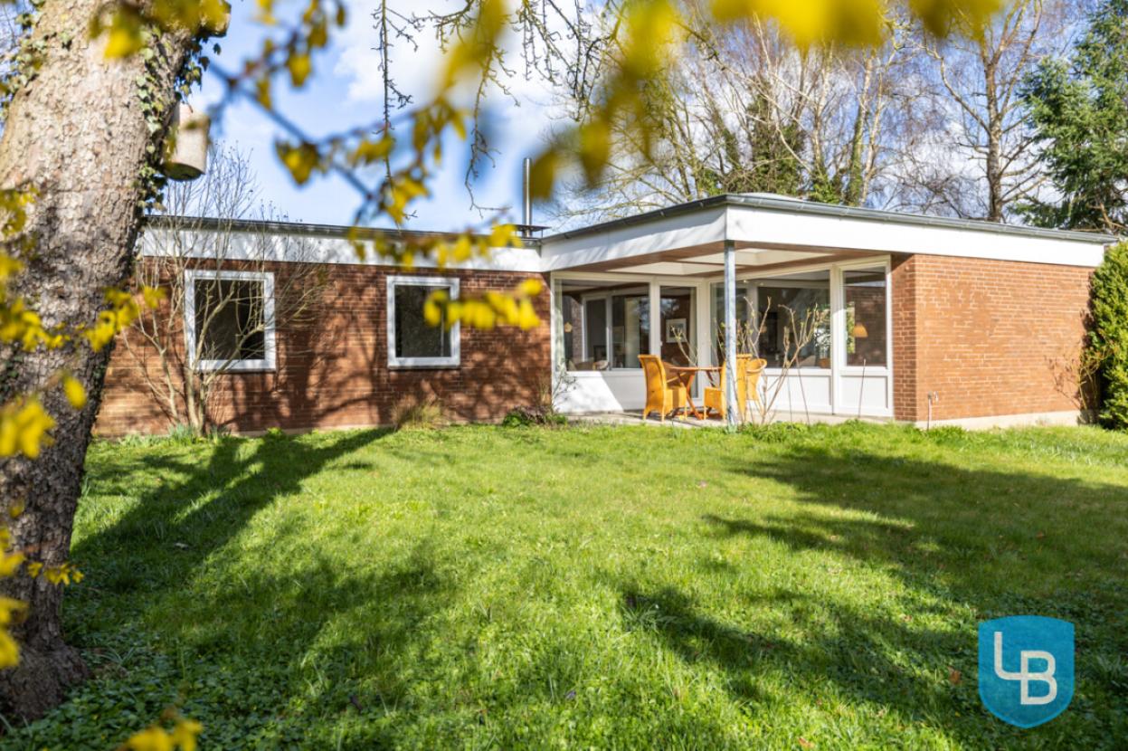 Blick aus dem Garten zum Haus