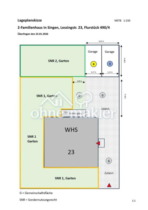 Lageplan (SNR 2, Garten)