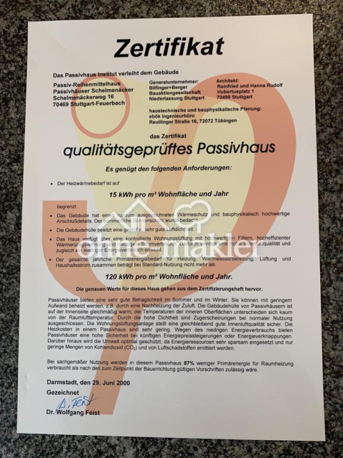 Passivhaus Zertifikat