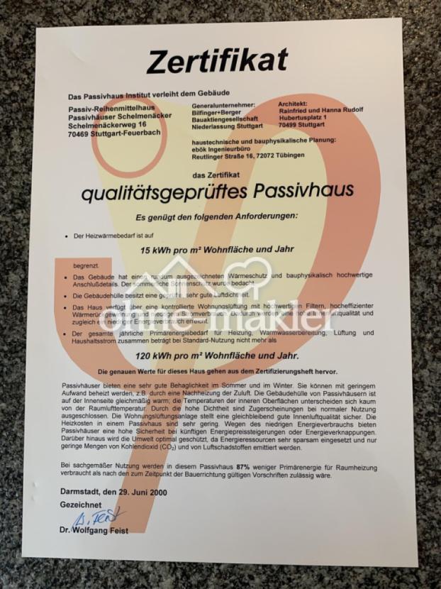 Passivhaus Zertifikat