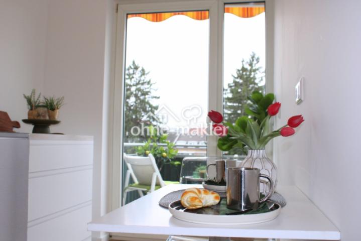 Blick zum Balkon