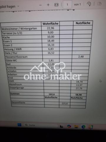 Wohn und Nutzfläche
