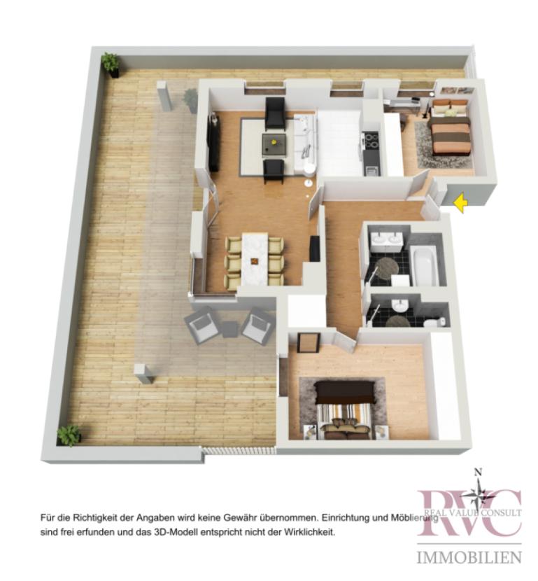 Plan 3D möbliert