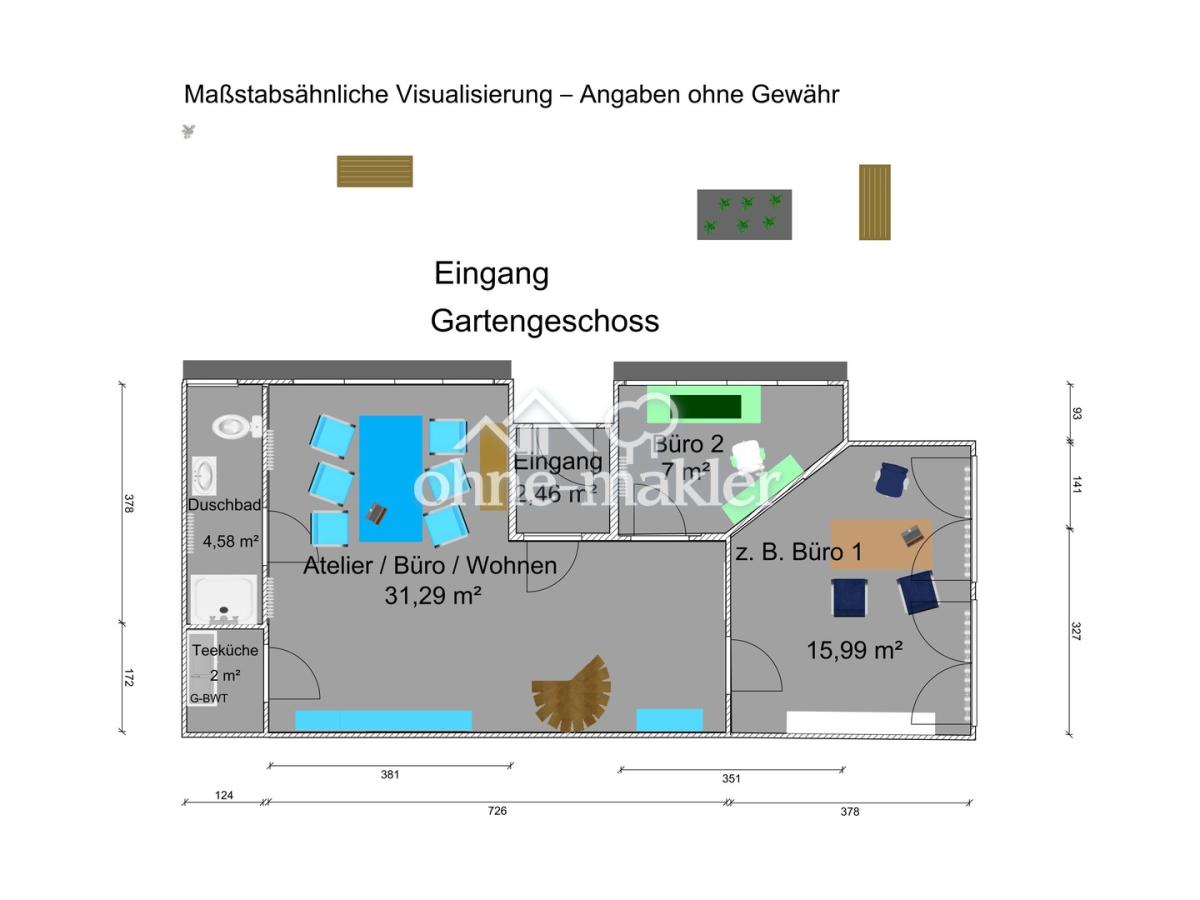 Plan 2D Gartengeschoss