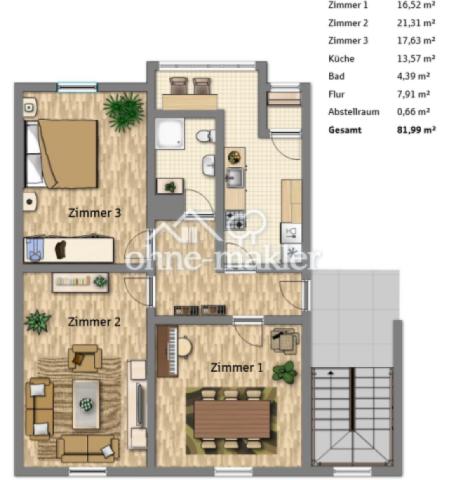 Grundriss 3-Zi-82QM EG