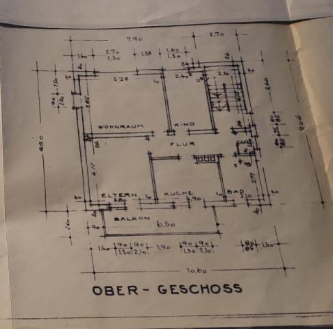 Grundriss Obergeschoss mit Balkon