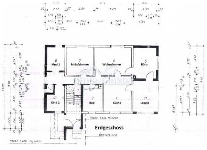 Erdgeschoss: 5 Zimmer Kü Bad L