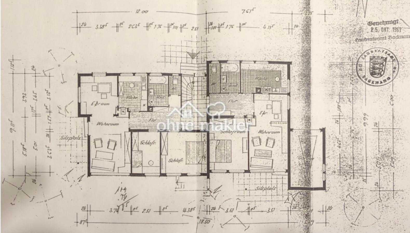 Grundriss alt Wohnung rechts