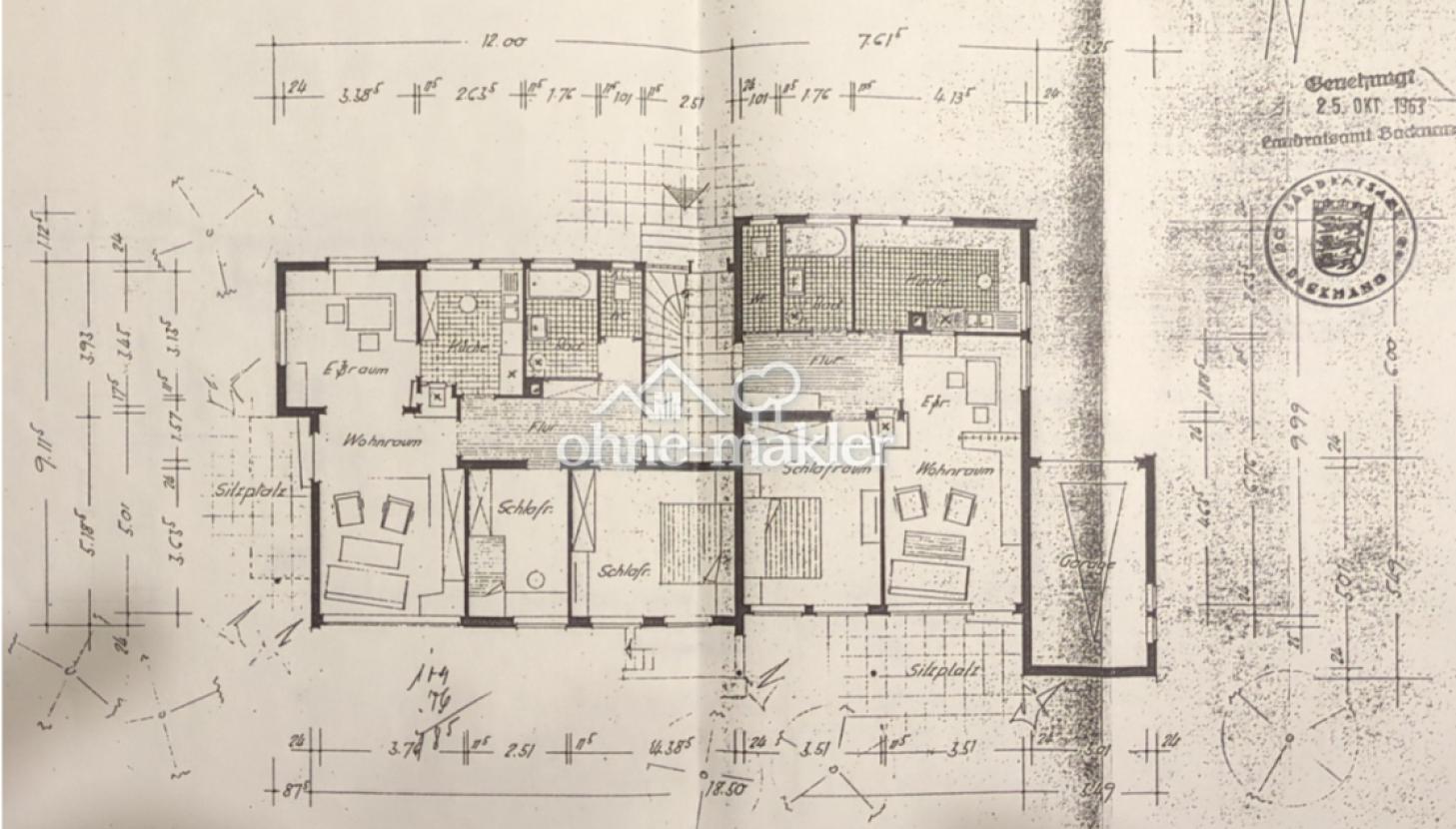 Grundriss alt Wohnung rechts