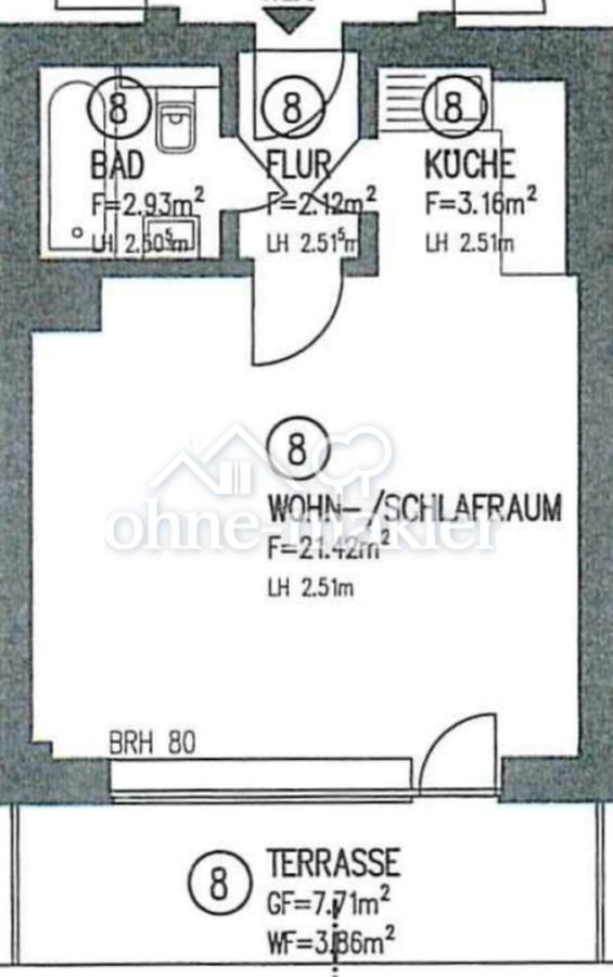 Grundriss mit Flächenangabe