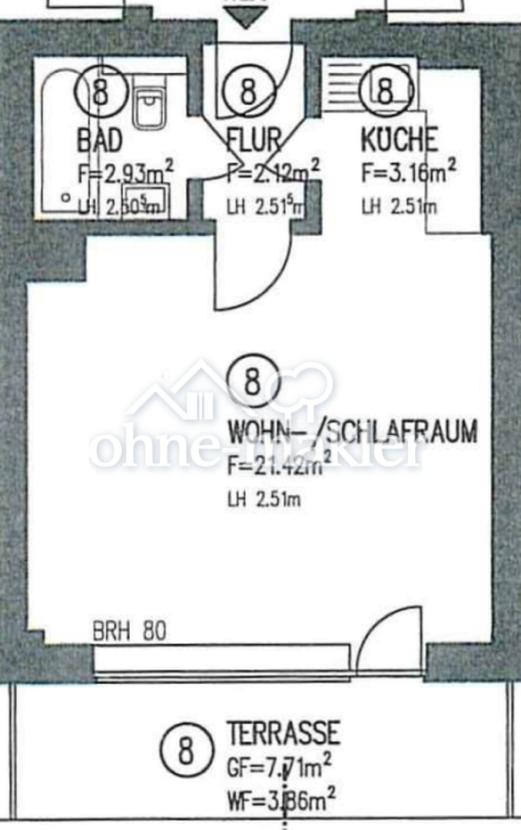 Grundriss mit Flächenangabe