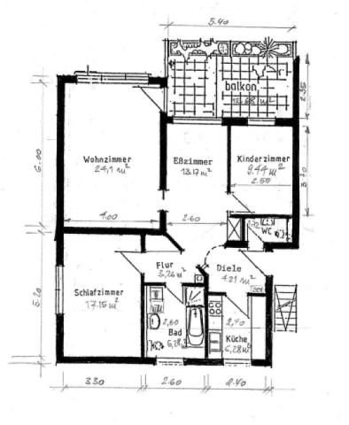 Grundriss bemaßt-Sieglitzhofer Straße 16, Erlangen 2