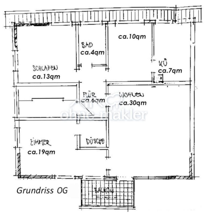 Grundriss freie OG Wohnung
