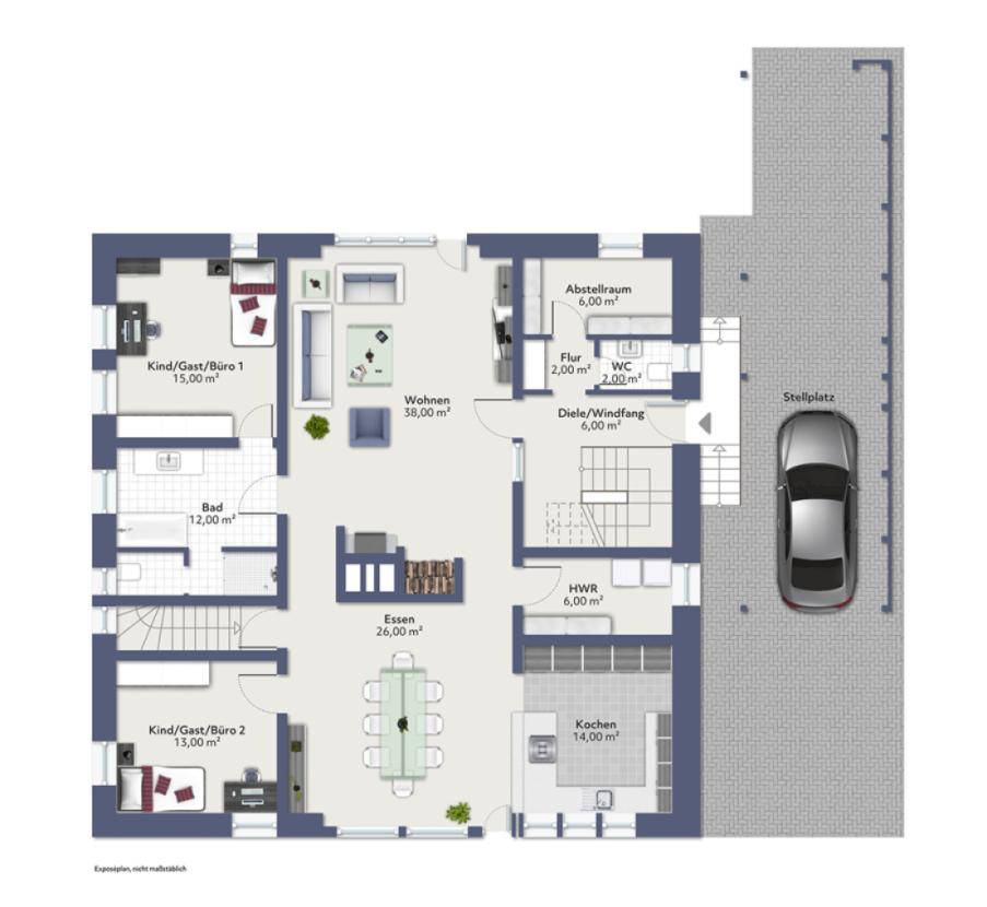 Grundrissskizze EG neu/geplant
