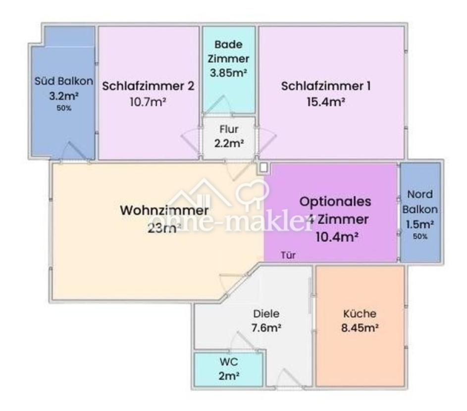 Grundriss: 4 Zimmer Option