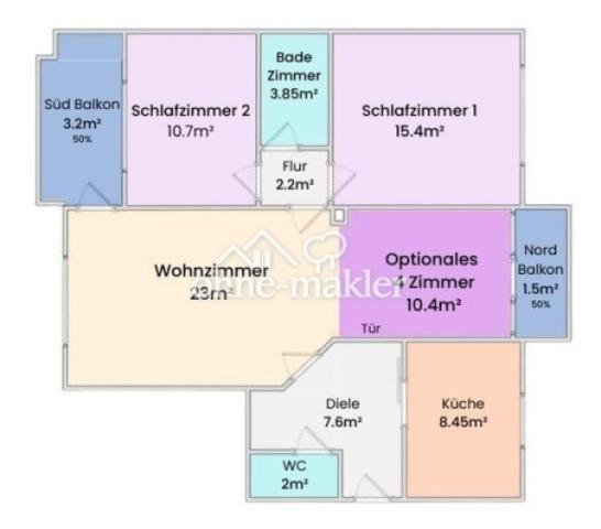 Grundriss: 4 Zimmer Option