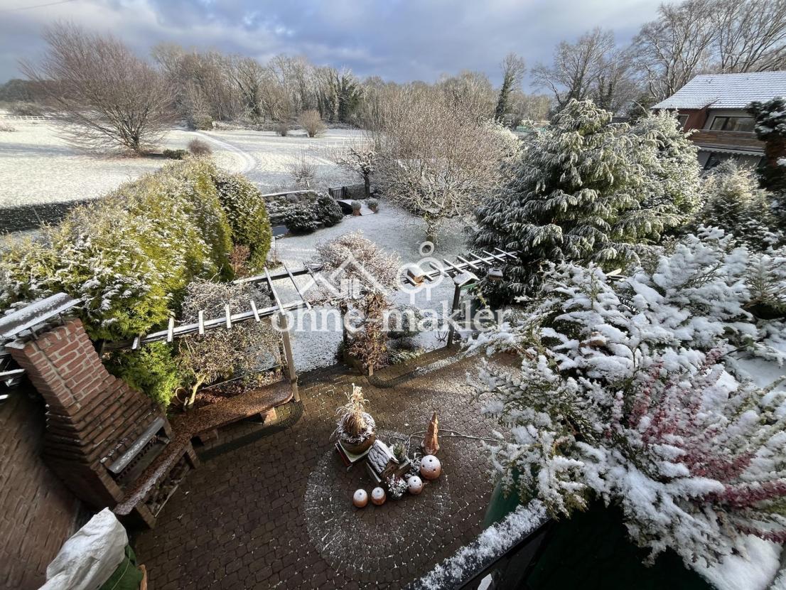Blick vom Balkon im Winter