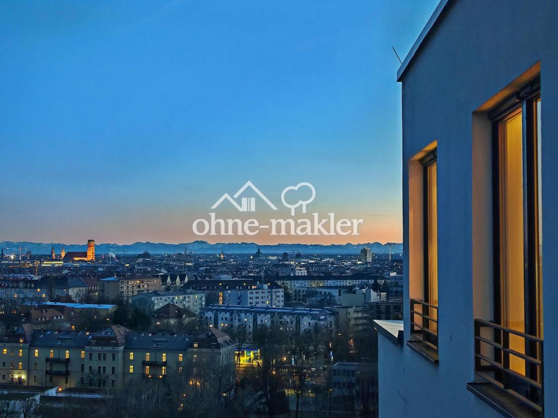 Blick aus Schlafzimmer Abend