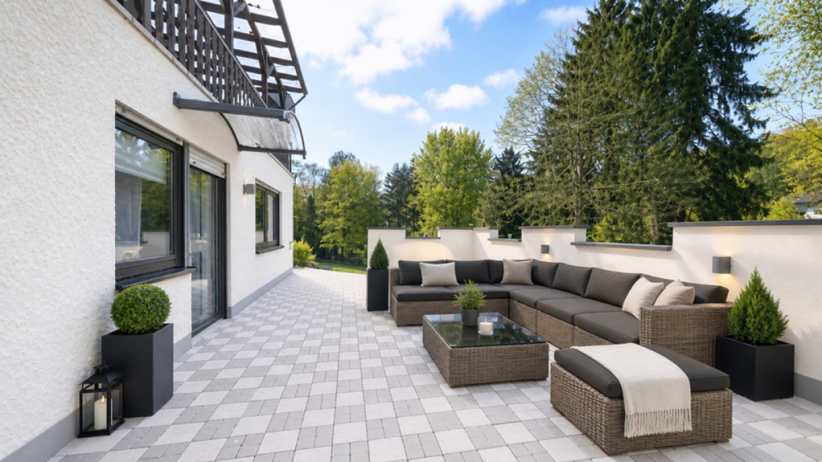 Terrasse mit KI eingerichtet