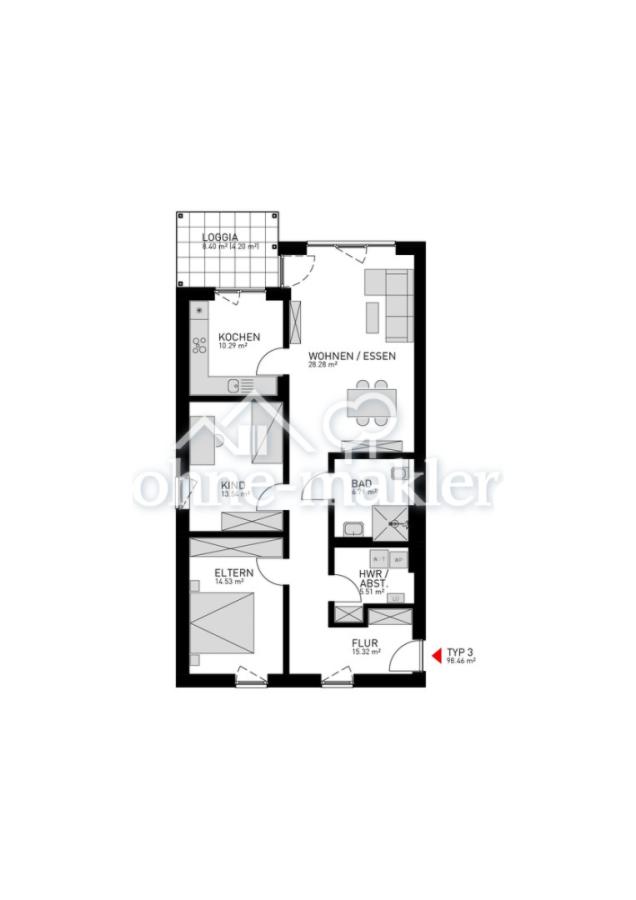 Wohnung Typ 3 - Haus 11c