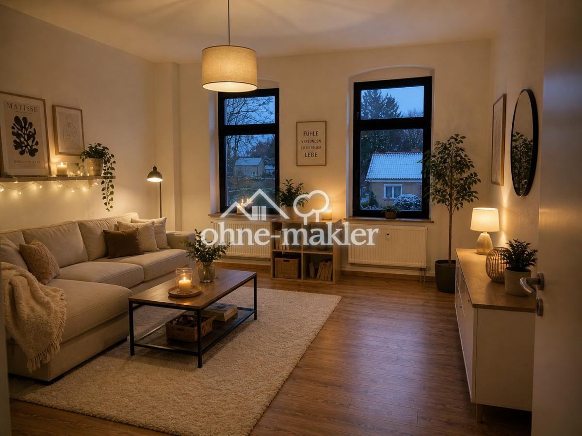 Wohnzimmer mit KI als Muster