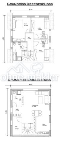 Grundriss Erd- und Obergeschoß