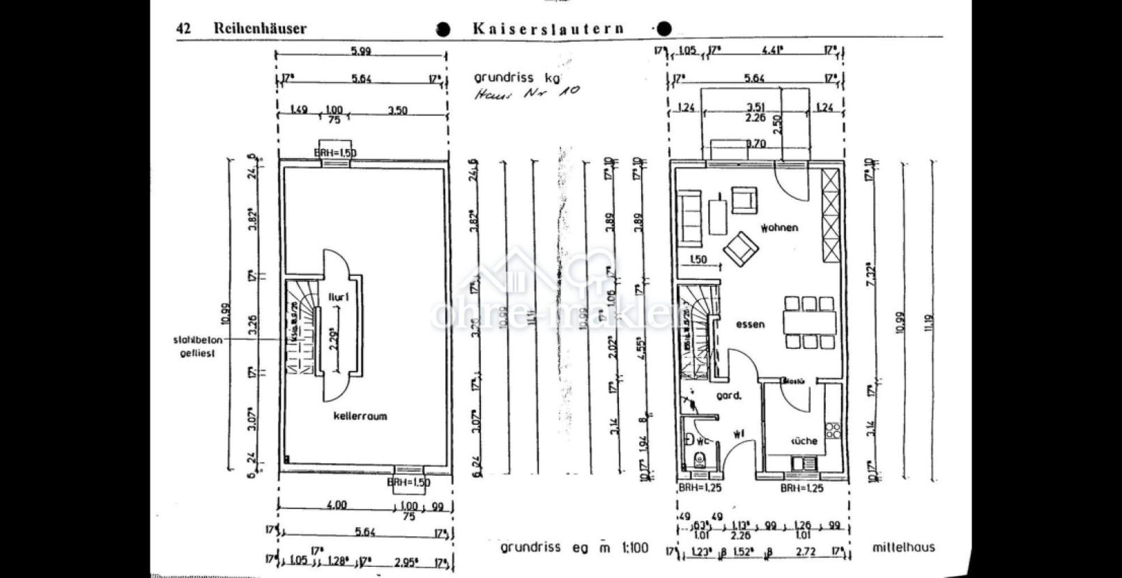 Grundriss Keller und EG