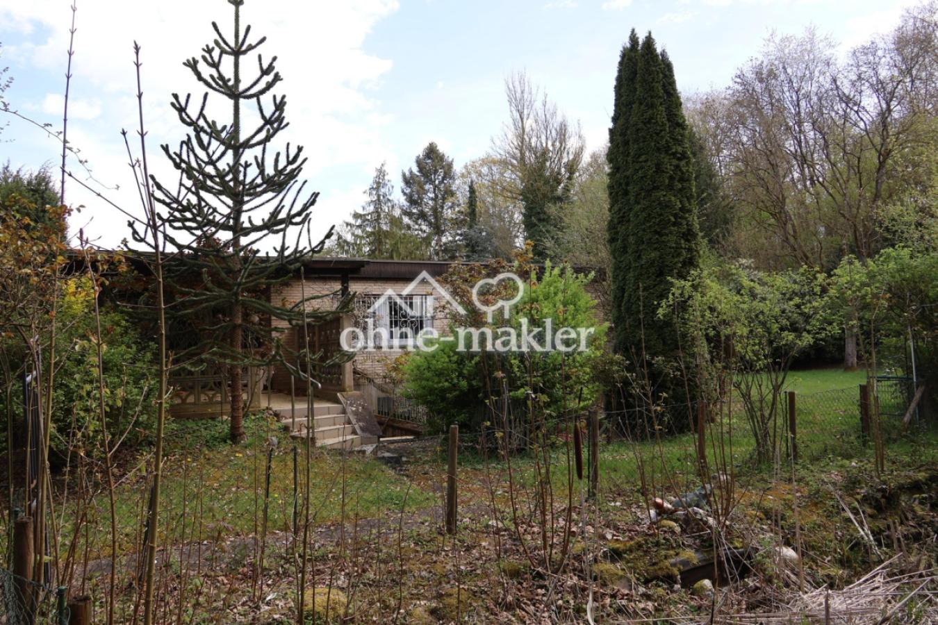 Blick vom Garten (+ Teich) 