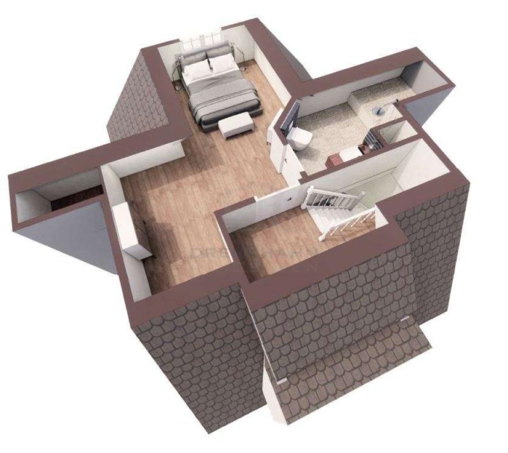 3D Grundriss Spitzboden